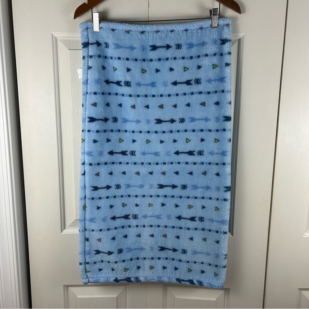Chick Pea Blue Arrows Baby Blanket Orange Yellow Triangle Stripes Security Lovey - Picture 2 of 8